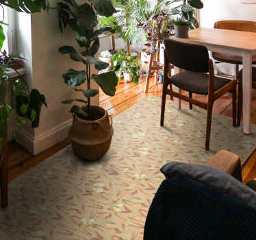 Alfombra vinílica salón conjunto con estampado floral - TenVinilo