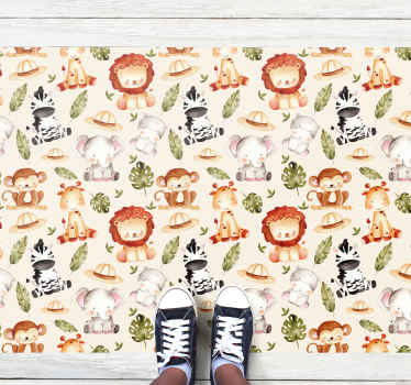 Béžový detský vinylový koberec - Tenstickers