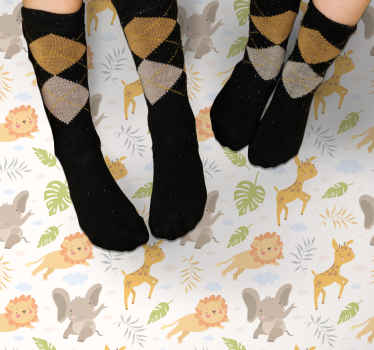 Severský minimalistický safari detský vinylový koberec - Tenstickers