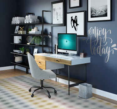 Alfombra vinílica salón líneas pastel suaves - TenVinilo