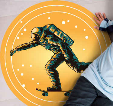 Vinylový koberec do ložnice pro astronauty na skateboardu - TenStickers