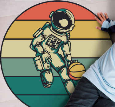ASTRONAUT BASKETBALL PLAY gaming vinyl rug - TenStickers