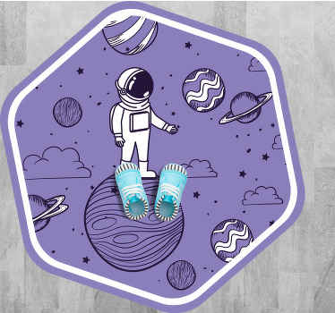 Alfombra vinílica de estrellas concepto de aventura cósmica - TenVinilo