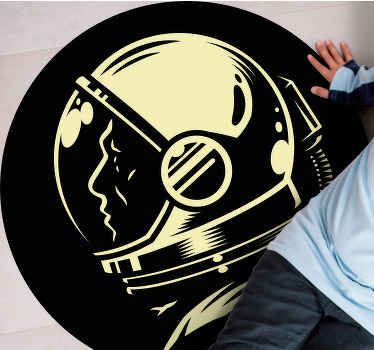 빈티지 흑백 우주인 침실 깔개 - TenStickers