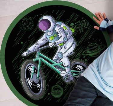 Vinylteppich Schlafzimmer Astronaut spielt fahrrad am himmel - TenStickers