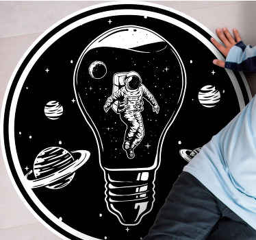 Vinyl Teppich Sterne kosmonaut in glühbirne - TenStickers