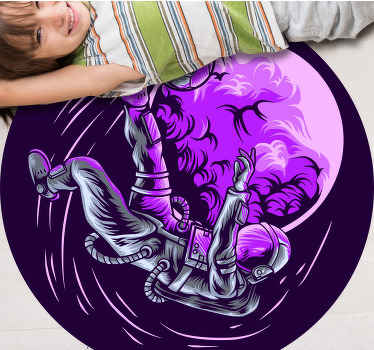 Zwevende astronaut vinyl tapijt sterren - TenStickers