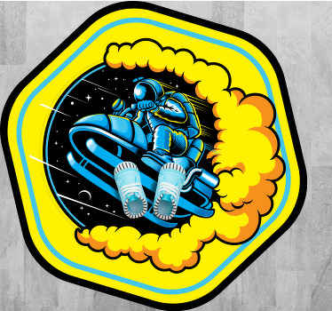 Astronautas šokinėja su sniego motociklų miegamojo stalo padekliu - „Tenstickers“