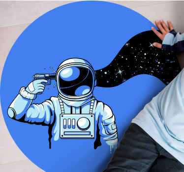 Astronaut kosmisk scene vinyl tæppe til teenagere - TenStickers