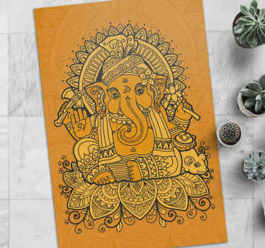 Alfombra vinílica étnica ilustración de ganesh - TenVinilo