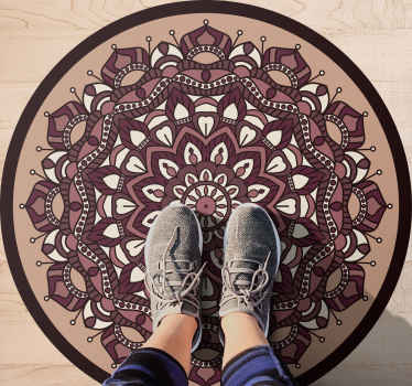 Tapis vinyle mandala motif complexe marron - TenStickers
