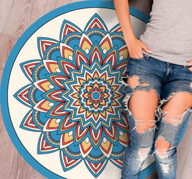 Tapis vinyle mandala arrangement botanique vibrant - TenStickers