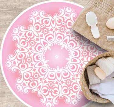 Kaunis vaaleanpunainen mandala vinyylimatto mandala - Tenstickers