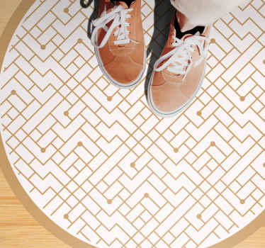şık altın element geometrik pvc halı - TenStickers