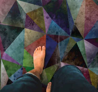 Renkli üçgen mozaik geometrik pvc halı - TenStickers