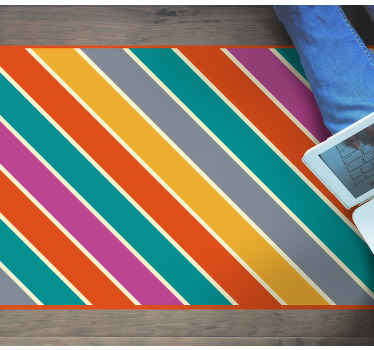Színes csíkos felület Vinil szőnyeg nappali - TenStickers