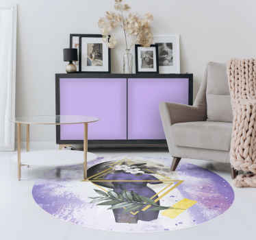 Tapis vinyle collage digital couleur lavande - TenStickers
