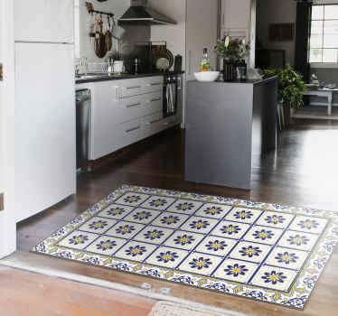 Vintage tiles kitchen vinyl rug - TenStickers