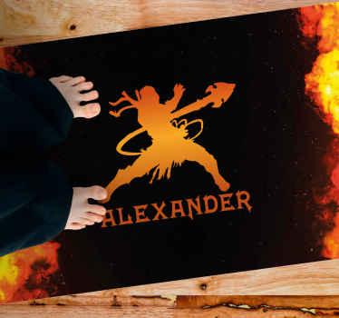 Original eld ninja design personlig matta - Tenstickers