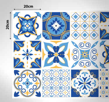 Alfombra vinílica azulejos inspiración cerámica - TenVinilo