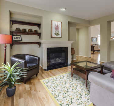 Yellow cottagecore flowers Vintage rug - TenStickers