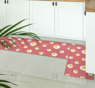 Spiegelei-ontwerp vinyl vloerkleed keuken - TenStickers