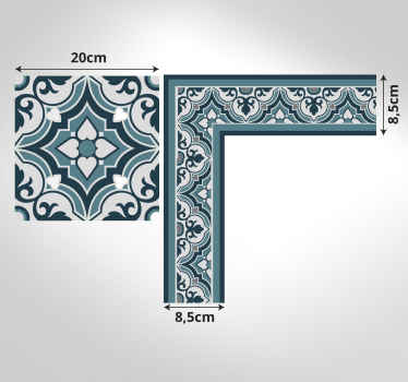 Alfombra vinílica hidráulica elegante motivo azul - TenVinilo