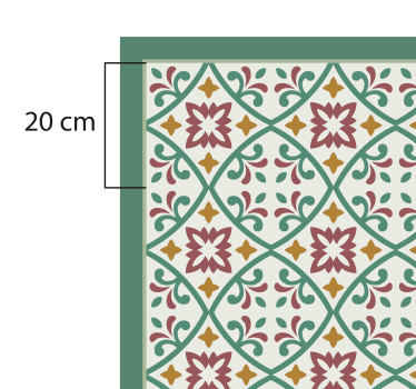 Vinyl teppich küche klassische blume gelb rot grün - TenStickers