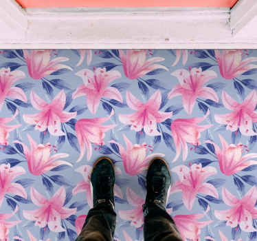 Tapete floral aquarela rosa e roxo - TenStickers