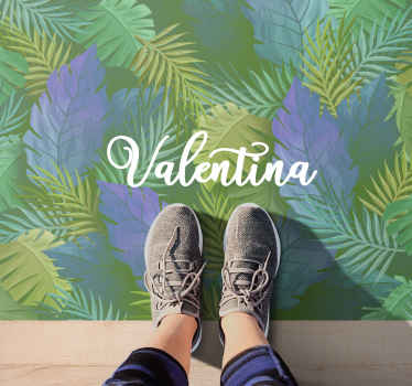 Tropical colorful flowers personalized mat - TenStickers