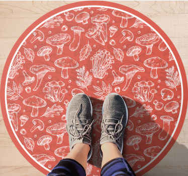 Svampeillustration natur vinyl tæppe - TenStickers