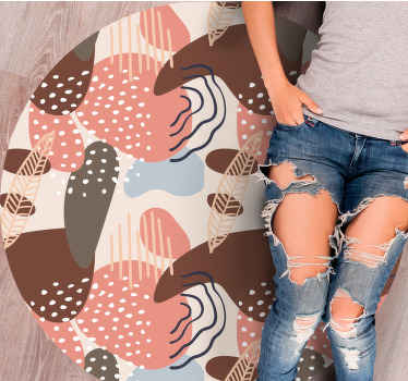 Soyut mantar desen çiçek halı - TenStickers