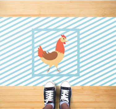 Horoz tavuk el çizimi hayvan kilim - TenStickers