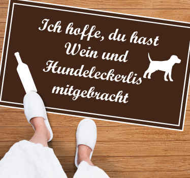 Vinylteppich Spruch Wein und hund behandelt lustigen text - TenStickers