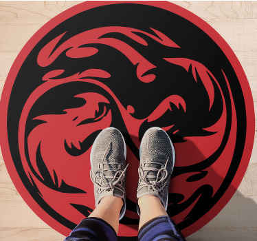 Dragon swirls animal vinyl carpet - TenStickers