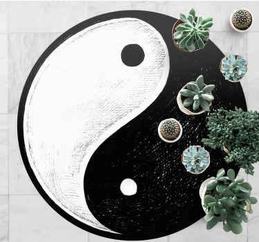 Alfombras vinílicas modernas Equilibrio original yin yang - TenVinilo