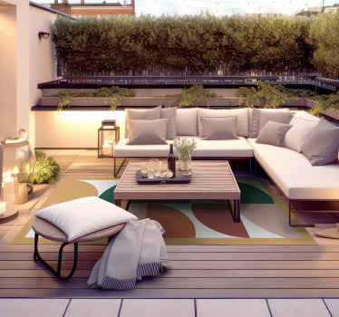 Angular abstract segments modern vinyl rug - TenStickers