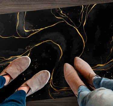 Tapis vinyle marbre tourbillons dorés - TenStickers