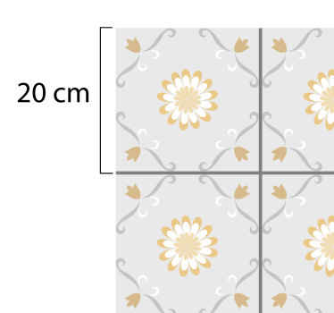 Kitchen grey and yellow tiles kitchen floor - TenStickers