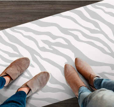 Aflombra vinílica animales Patrón de cebra gris claro - TenVinilo