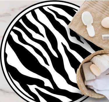 Alfombra vinílica animal print elegantes líneas de cebra - TenVinilo