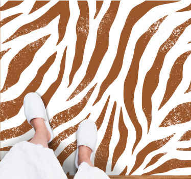Rustic Zebra Stripes animal print vinyl rug - TenStickers
