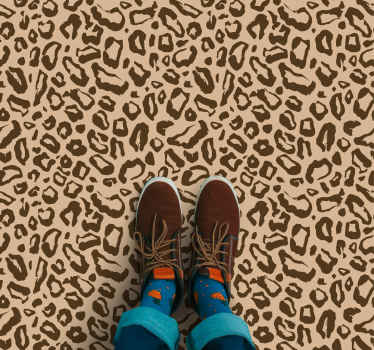 Alfombra vinílica animal print estampado de leopardo marrón - TenVinilo