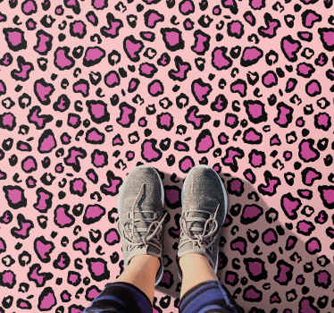 Pink leopard print animal rug - TenStickers