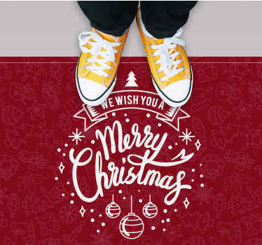 Tappeto Vinile Natale auguri di buone feste - TenStickers