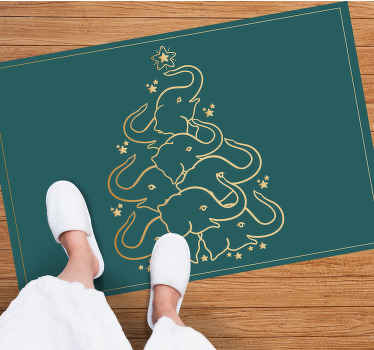 Olifantenboom simulatie vinyl tapijt kerstmis - TenStickers