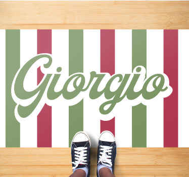 Italiensk flag vinyl tæppe med navn - TenStickers
