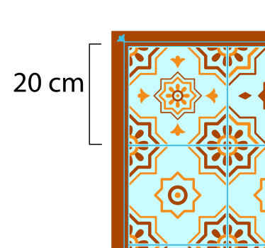 Alfombras de vinilo de azulejos Mosaico naranja y azul - TenVinilo