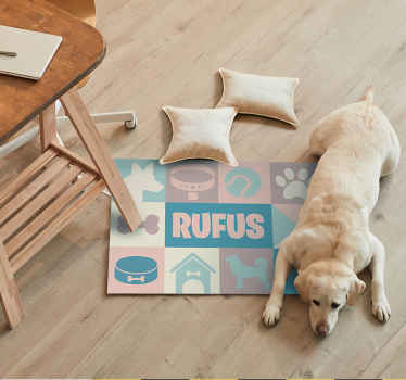 Dogs personalized animal vinyl mat - TenStickers