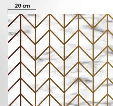 Vinyl Teppich goldene und marmorierte Geometrie - TenStickers